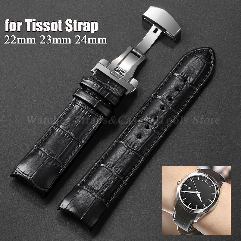 Curved Spring Bar - Calfskin Strap For Tissot T035 627/407/617
