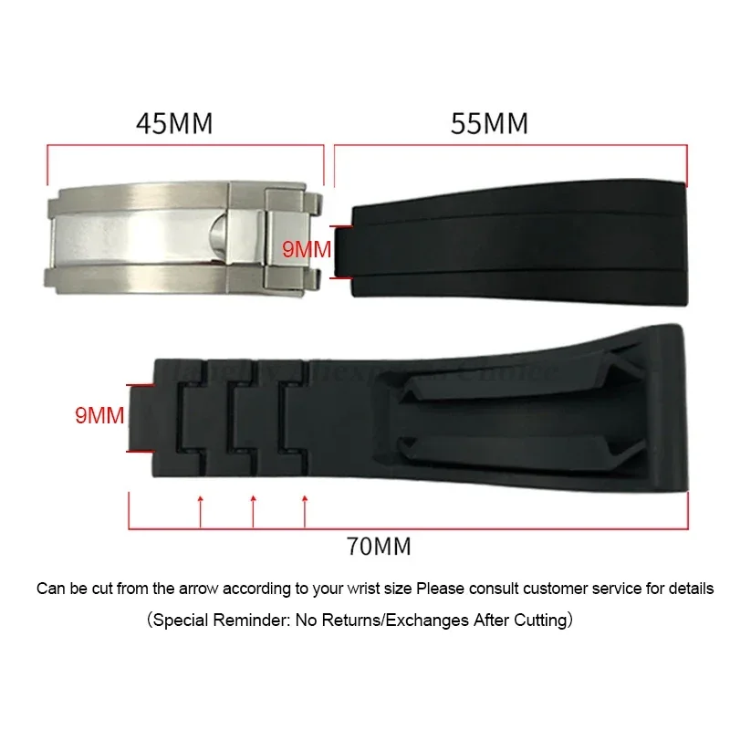 For Rolex Rubber Wrist Yacht D - огляд і ціна Curved Spring Bar
