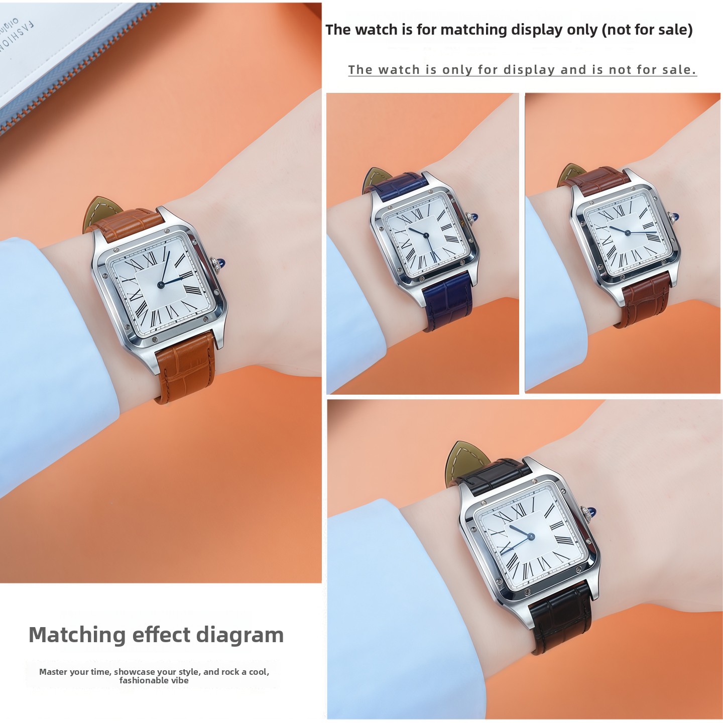 Genuine Leather Strap Replacem - огляд і ціна Cartier Watch Santos